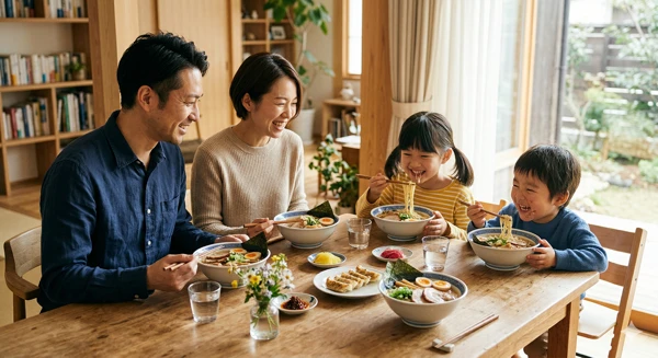 週末の家族ランチ