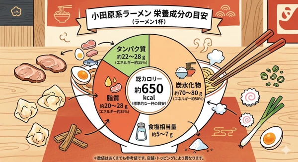 小田原系ラーメンの栄養成分の目安