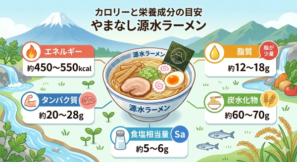 やまなし源水ラーメンのカロリーと栄養成分の目安